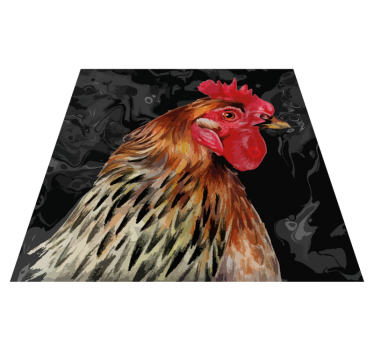 Covor vinil print animalier cap de cocoș colorat - TenStickers