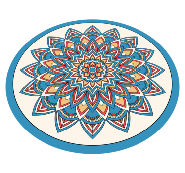 Covor vinil mandala aranjament botanic vibrant - TenStickers