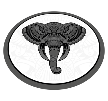 Covor vinil animal mandala gri elefant - TenStickers