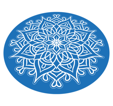 Covor vinil mandala compoziție albastră complexă - TenStickers
