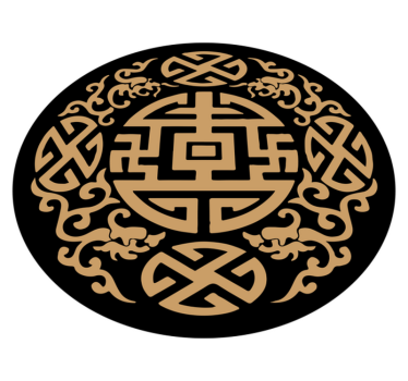 Covoruri vinil rotund motivul simbolului cultural - TenStickers