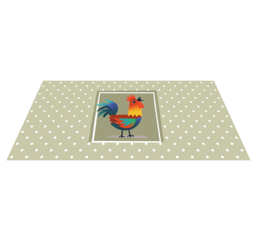 Covor vinil animal afișaj colorat de cocoși - TenStickers