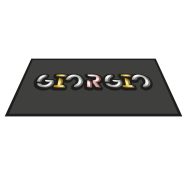 Covor de vinil personalizat cu stil de font argintiu auriu 3d - TenStickers