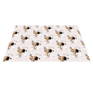 Covor vinil print animalier joc cu modelul elefanților - TenStickers
