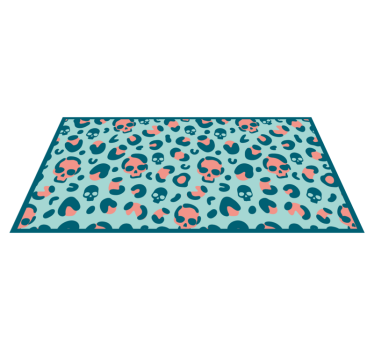 Covor vinil print animalier joc cu modele de craniu - TenStickers