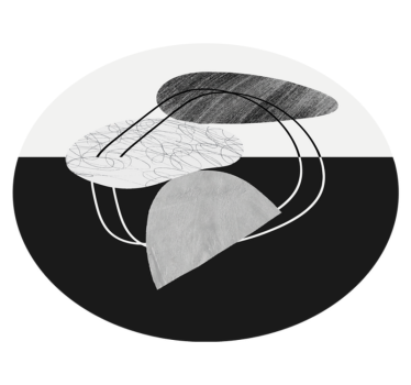 Covoare contemporane cu abstracție din piatră alb-negru - TenStickers