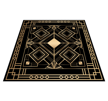 Artă modernă covoare geometrice deco negru și auriu - TenStickers