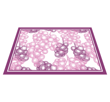 Pardoseală de bucătărie cu struguri roz și violet desenat manual - TenStickers