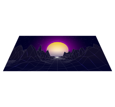 Covor vinil modern peisaj retro futurist - TenStickers