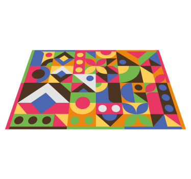 Covor de sufragerie în stil abstract colorat - TenStickers