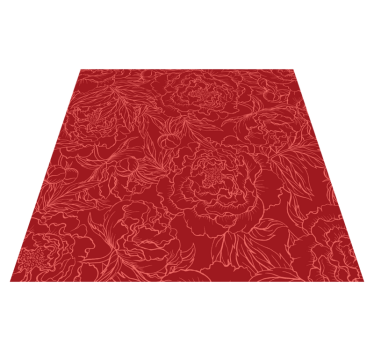 Covor vinil flori și plante model floral rosu - TenStickers