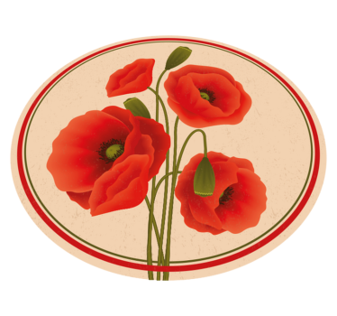 Covor vinil flori și plante maci roșii - TenStickers