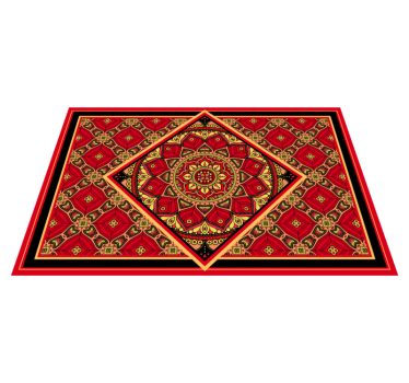 Covor vinil roșu design clasic ornamental - TenStickers