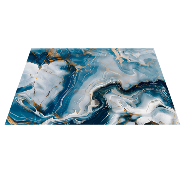 Covor de vinil marmura culori albastru marin și alb - TenStickers