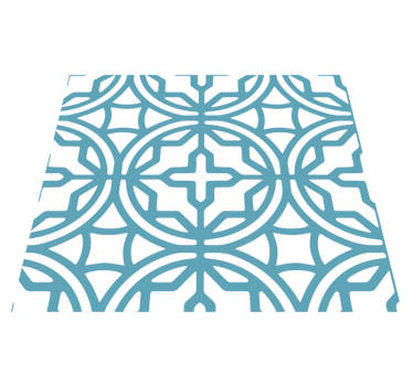 Covor vinil albastru model geometric turcoaz - TenStickers