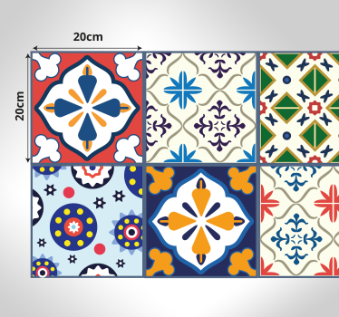 Pardoseală de bucătărie în stil portughez colorat - TenStickers