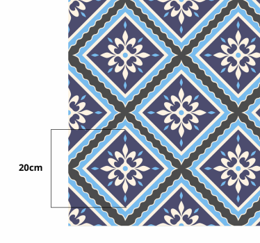 Covor de vinil pentru bucătărie țiglă model floral - TenStickers