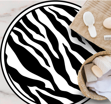 Alb-negru model zebra covor animal - TenStickers