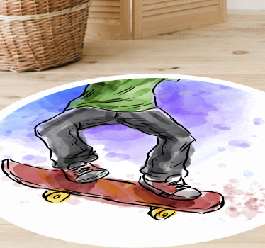 Alții covor de vinil ilustrație de skateboard - TenStickers