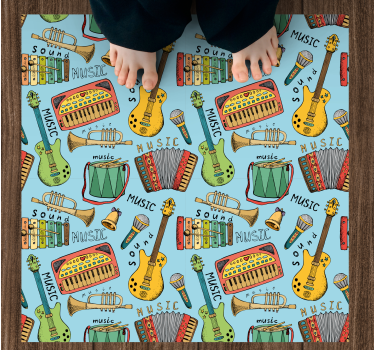 Alții covor de vinil instrumente muzicale vesele - TenStickers