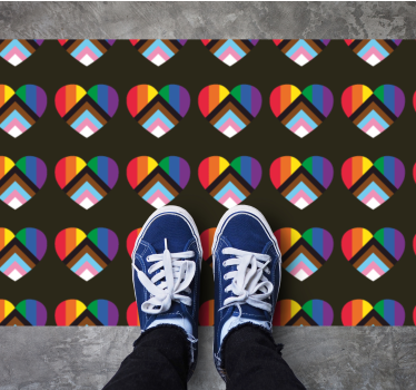 Covor de vinil Adolescenți modele de inimioare colorate - TenStickers