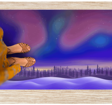 Aurora boreală cu covoare contemporane de zăpadă - TenStickers