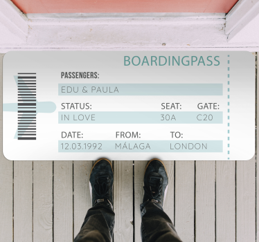 Bilet de avion covor personalizat din vinil - TenStickers