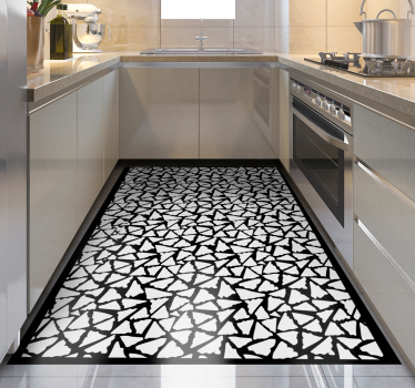 Bucătărie nordică triunghiuri alb-negru covoare geometrice - TenStickers