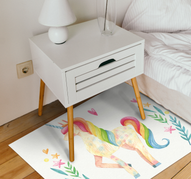 Cal de unicorn cu covor de animale de păr frumos - TenStickers