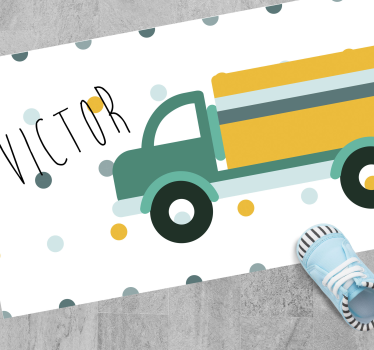 Camion cu covor de vinil personalizat cu nume - TenStickers