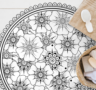Cerc negru mandala faianta mat - TenStickers