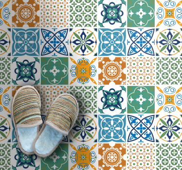 Covoare bucatarie model colorat portelan - TenStickers