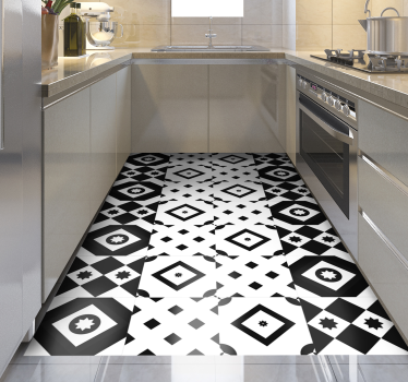 Covoare contemporane alb-negru patchwork - TenStickers