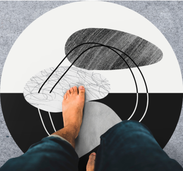Covoare contemporane cu abstracție din piatră alb-negru - TenStickers