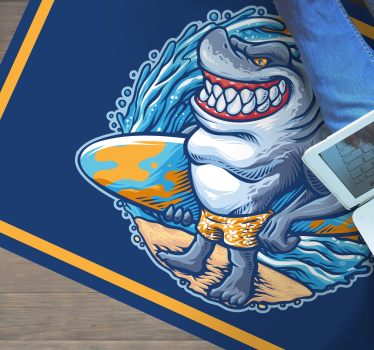 Covoare contemporane cu desene animate cu rechini de surf - TenStickers