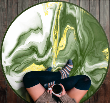 Covoare contemporane cu design de artă verde abstractă - TenStickers