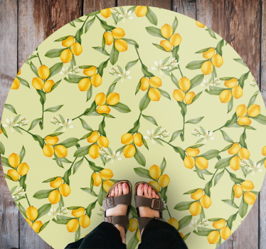 Covoare contemporane cu model de lămâie tropicală de vară - TenStickers