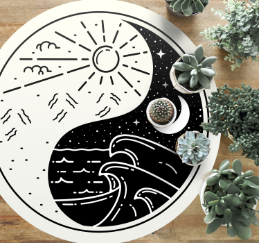 Covoare contemporane yin yang soare și lună - TenStickers