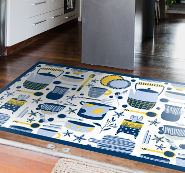 Covoare de bucătărie model platouri ceramice - TenStickers
