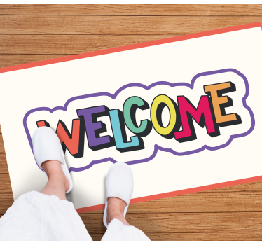 Covor vinil hol intrare semn de bun venit colorat - TenStickers