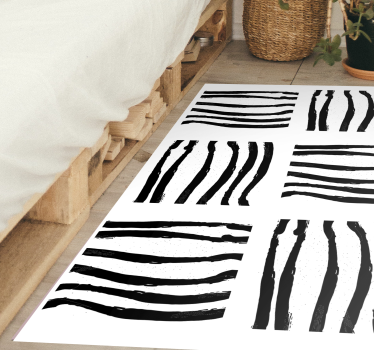 Covoare geometrice cu dungi albe și negre - TenStickers