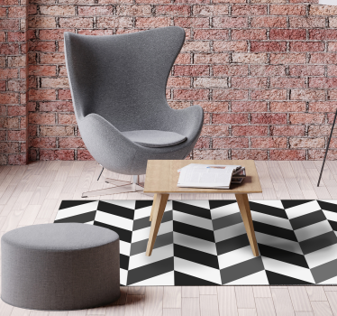 Covoare geometrice dungi albe negre gri - TenStickers