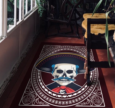 Covoare în stil etnic mexican craniu etnic - TenStickers