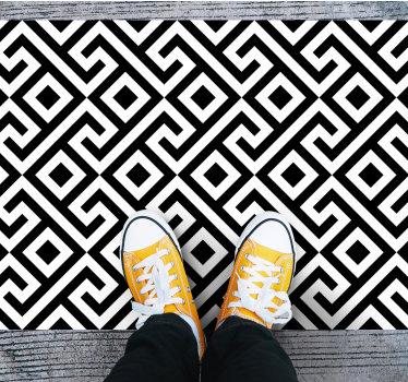 Covoare în stil nordic cu model geometric complicat alb-negru - TenStickers