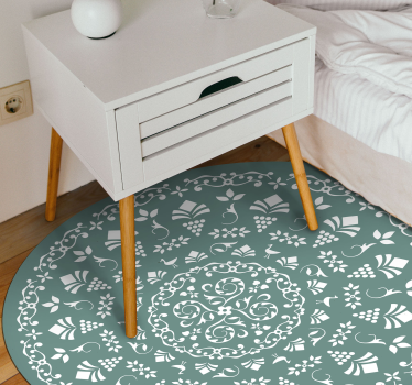 Covoare rotunde gri ornamentale în stil nordic - TenStickers