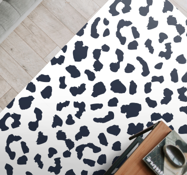 Covor alb cu imprimeu leopard - TenStickers