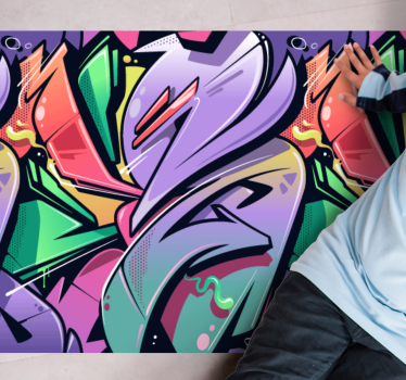 Covor colorat graffiti street art texture - TenStickers