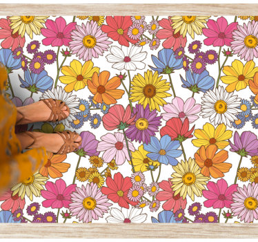 Covor cu flori cu model floral colorat - TenStickers