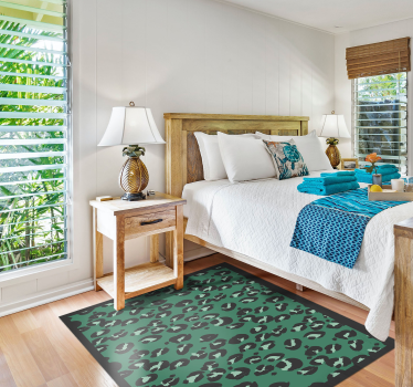 Covor cu imprimeu leopard verde salvie - TenStickers