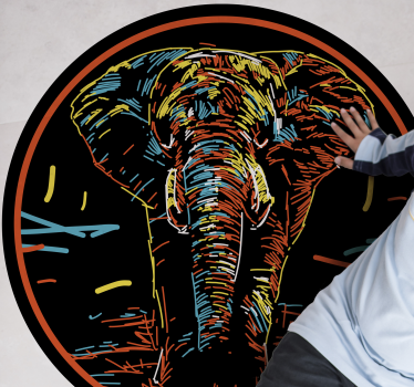 Covor de animale elefant multicolor - TenStickers